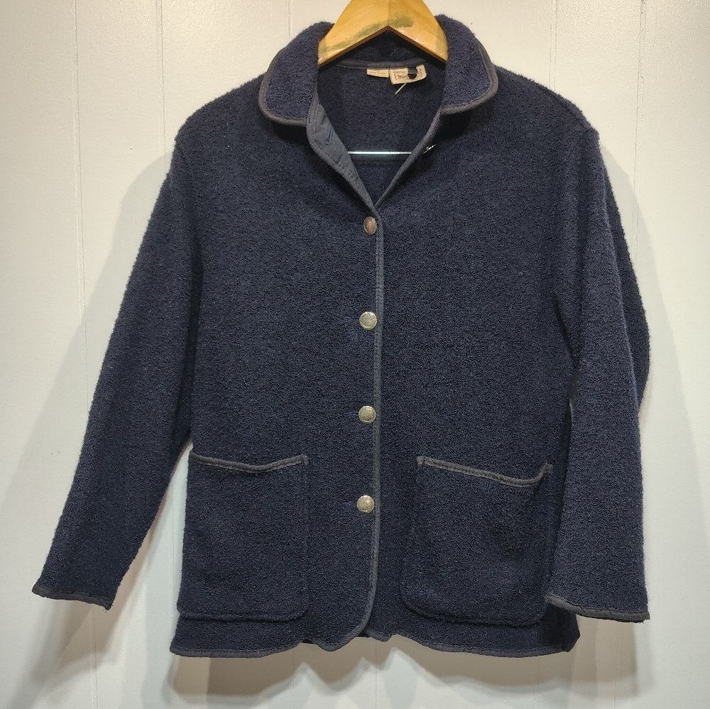 Vintage Woolrich Navy Wool Jacket  Women’s Medium Made in USA Heritage‎ Outdoor